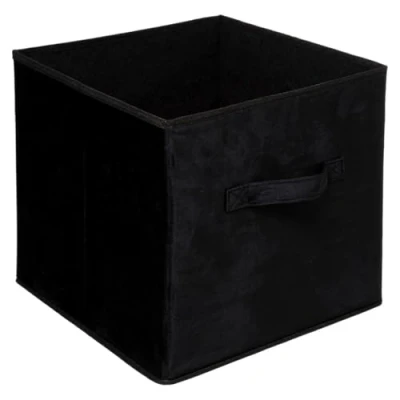 Afbeelding van Opbergmand/kastmand 29 liter zwart polyester 31 x cm Opbergboxen Vakkenkast manden