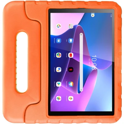 Afbeelding van HappyCase Kinder Tablethoes Geschikt voor Lenovo Tab M10 Gen 3 (10.1) Kindvriendelijke Hoes Beschemhoes Kinderhoes met Handvat en Standaard Oranje