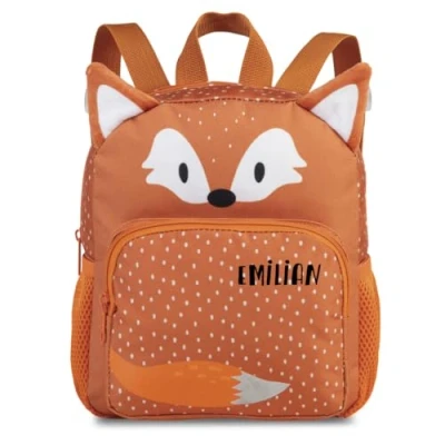 Afbeelding van minimutz Kinderrugzak Dierenmotief Voor meisjes en jongens Gepersonaliseerd met naam voorvak, vos (oranje)