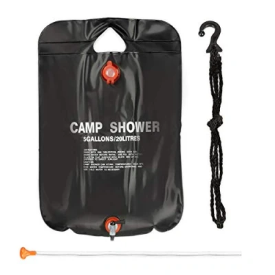 Afbeelding van Relaxdays 3x camping douche 20 liter solar buiten tuindouche vouwbaar zwart