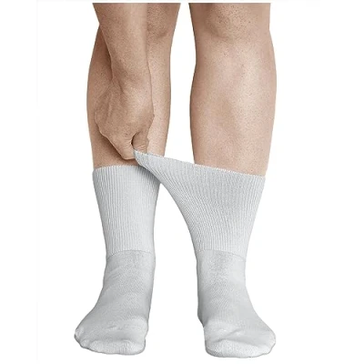Afbeelding van VITSOCKS Extra grote sokken voor diabetici dames (3 paar) sterke of gezwollen kuit, Wit.