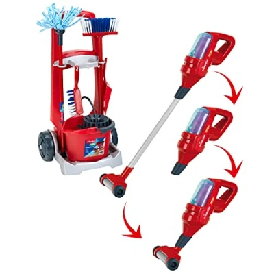 Afbeelding van Klein Toys Vileda schoonmaakwagen incl. 3in1 steelstofzuiger rood