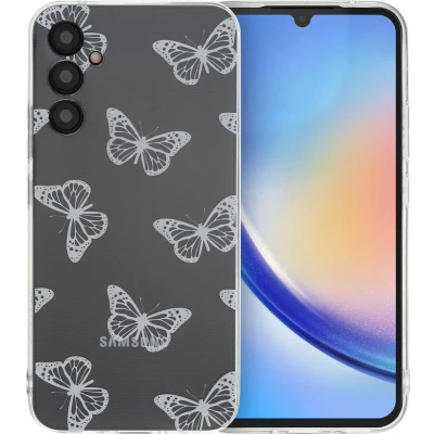 Afbeelding van iMoshion hoesje Geschikt voor Samsung Galaxy A34 (5G) Siliconen Design Meerkleurig / Butterfly
