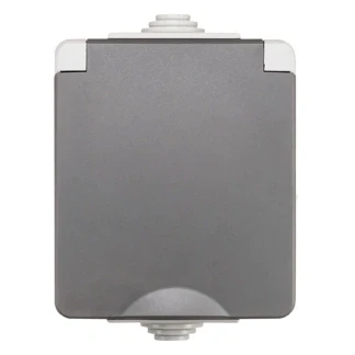 Afbeelding van Opbouw Wandcontactdoos IP55 Grijs