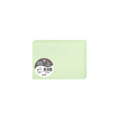 Afbeelding van Clairefontaine 2350 C verpakking met 25 dubbele kaarten formaat C6, 11 x 15,5 cm 210 g/m² kleur: groen uitnodigingskaarten voor evenementen en overeenstemming pollen serie premium papier glad