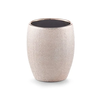 Afbeelding van Zeller tandenborstelhouder keramiek rose goud glitter D8 x H10 cm