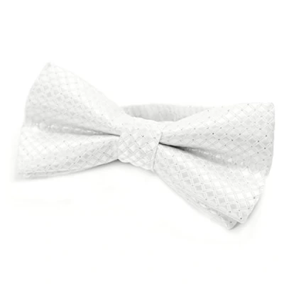 Afbeelding van DonDon Geknoopte en in lengte verstelbare vlinderdas 9 x 4,5 cm Glanzend met zilveren stippen, wit stippen