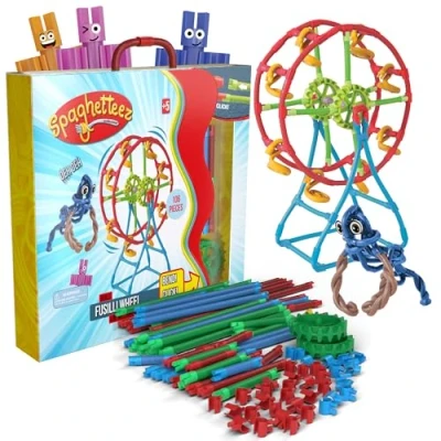 Afbeelding van Spaghetteez Fusilli Wheel Flexibele Bouwstaafjes Speelgoed 5,6,7,8 Jaar Jongens en Meisjes Constructie Montessori Educatief