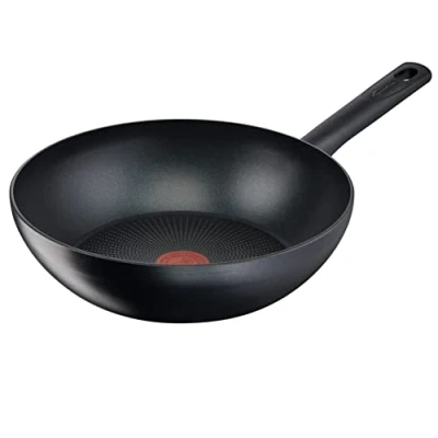 Afbeelding van Lagostina Regenera Green Wok antiaanbaklaag van 100% gerecycled aluminium, Ø 28 cm, gas inductiekookplaat en oven, krasbestendige coating, ergonomische handgreep