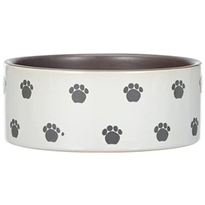 Afbeelding van Nobby eetbak pata met pootjes opdruk creme / grijs 15 x 6 cm 1 ST