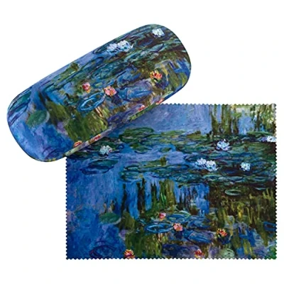 Afbeelding van von Lilienfeld Brillenkoker Stevige Doos Geschenk Zonnebrillenkoker Schoonmaakdoekje Bloem Kunst Claude Monet: Waterlelie, Veelkleurig, 16 x 6,5 4,5, Meerkleurig