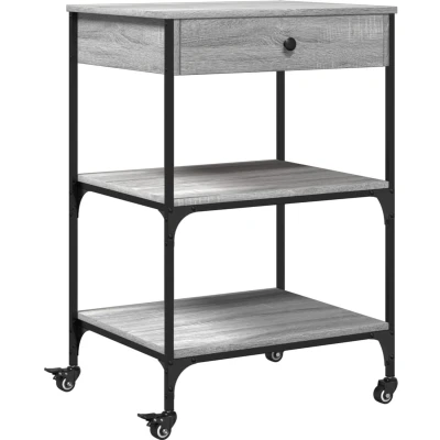 Afbeelding van Keukentrolley 60x48x89,5 cm bewerkt hout grijs sonoma eiken