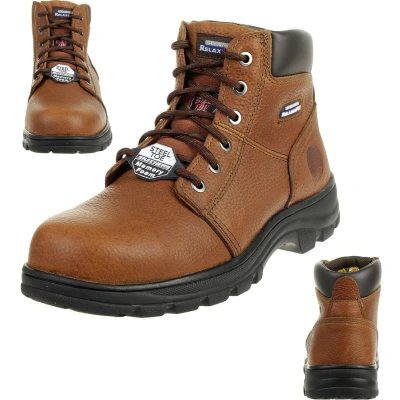 Afbeelding van Skechers Workshire Klassieke herenlaarzen, Bruin reliëf leer