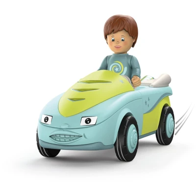 Afbeelding van Toddys Speelgoedauto Fluxy Junior 16 Cm Blauw/groen 2 delig