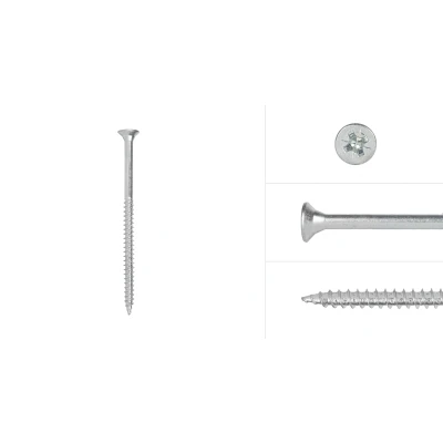 Afbeelding van Wovar Spaanplaatschroeven Verzinkt 6 x 100 mm Pozidrive Deeldraad Stuks