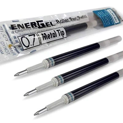 Afbeelding van 4 x Pentel EnerGel 0,7 mm, navulverpakking, metalen punt LR7, compatibel met Xm, BL77/BL57/Bl37, turquoise