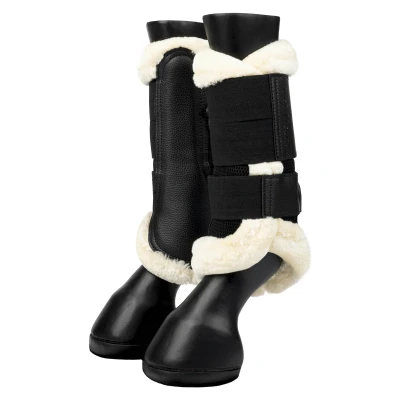 Image de LeMieux Brushing Boots Fleece Edge Mesh Noir/Naturel Xfull