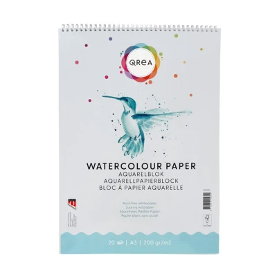 Afbeelding van Aquarelblok Qrea A3 20vel 200gr Spiraal