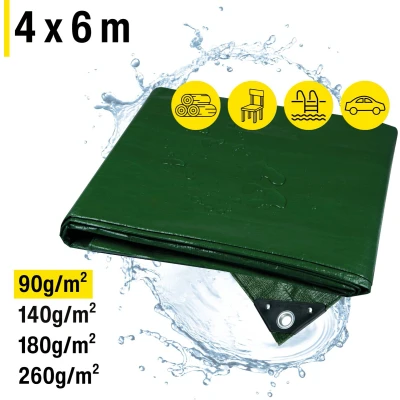 Afbeelding van horizont Afdekzeil voor tuinmeubelen, 90 g/m², 4 x 6 m, waterdicht, uv bestendig, met versterkte ogen en hoeken