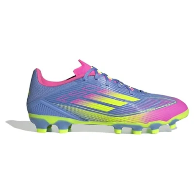 Afbeelding van adidas Performance F50 League Voetbalschoenen met kunststof noppen, Heren, Maat: 44, Blue fusion/lucid lemon/lucid pink Textiel/ synthetisch