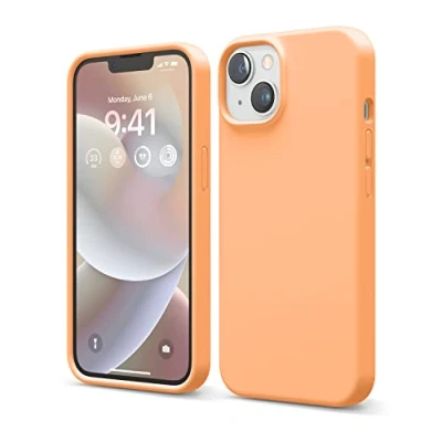 Afbeelding van elago siliconen hoesje compatibel met iPhone 14 Pro (6,1 inch), beschermhoes, volledige bescherming, schokbestendig, 3 structuren, zachte microvezel, voorkomt krassen
