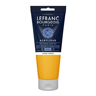 Image de Lefranc Bourgeois peinture acrylique jaune indien transparent satin fine 200 ml