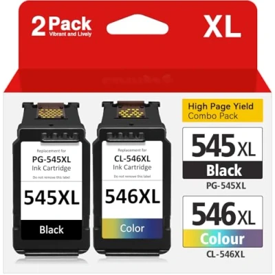 Afbeelding van Inkwood 545 546 inktpatronen PG zwart &amp; CL kleur compatibel met Canon en 546, voor Pixma MG3050 MG2550S MG2950 MG2450 TS3150 TR4550 MG2500 MX49