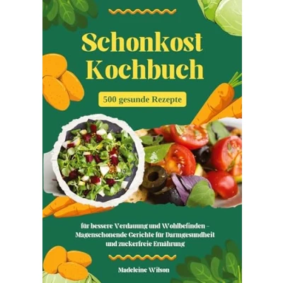 Afbeelding van Schonkost Kochbuch: 500 gesunde Rezepte für bessere Verdauung und Wohlbefinden Magenschonende Gerichte Darmgesundheit zuckerfreie Ernährung