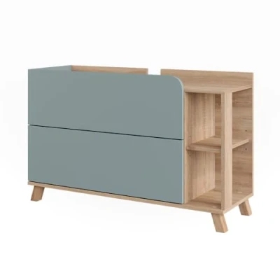 Afbeelding van Vicco KarenWastafelonderbouw 100 x 65 cm met 2 deuren en lades Sonoma/blauw