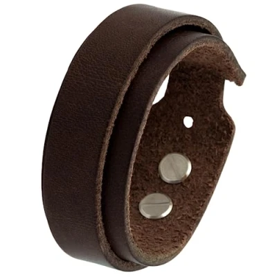 Afbeelding van Simaru Hoogwaardige leren armband gemaakt in Duitsland voor dames en heren, uniseks van huidvriendelijk echt leer, robuuste klinknagelsluiting, Leer
