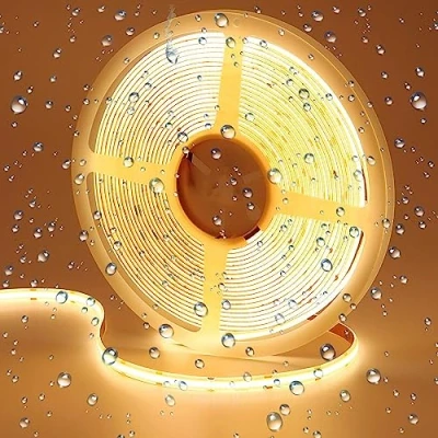 Afbeelding van GOMING 24 V 10 M COB LED strip warm wit 3000K waterdicht IP65 384 / CRI 93+ hoge helderheid 6800lm voor huis en keuken decoratie (strip
