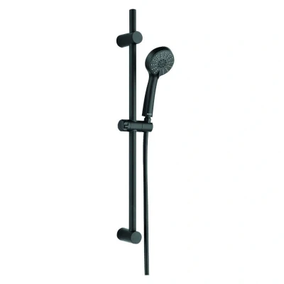 Afbeelding van Aquadesign Tours glijstang set met handdouche mat zwart