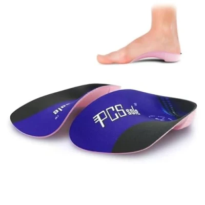 Afbeelding van PCSsole 3/4 orthopedische inlegzolen, platte voeten, voetsteun, zool voor plantaire fasciitis, pijnverlichting dames en heren, Blauw