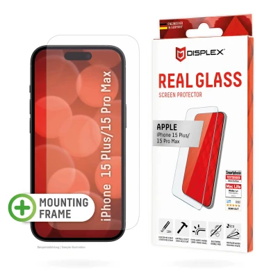 Afbeelding van Displex Real Glass Screenprotector voor iPhone 15 Plus &amp; Pro Max Transparant