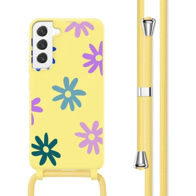 Afbeelding van imoshion hoesje Geschikt voor Samsung Galaxy S22 met koord Siliconen design Meerkleurig / Yellow Flower Distance