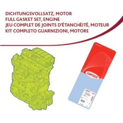 Afbeelding van CORTECO 430241P Complete pakkingsset, motor Met asdichtring krukas, cilinderkopdichting, klepseals
