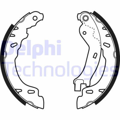Afbeelding van DELPHI LS1971 Remschoenen 180 32 FIAT: 500 Hatchback, Panda II C Convertible, FORD: KA Hatchback