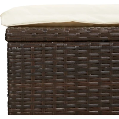 Afbeelding van Ligbed 2 persoons met rond dak 211x112x140 cm poly rattan bruin