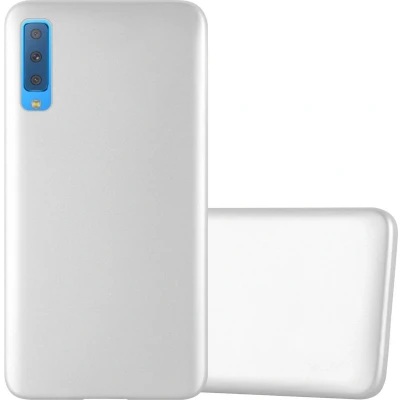 Afbeelding van Cadorabo Hoesje geschikt voor Samsung Galaxy A7 2018 in METALLIC ZILVER Beschermhoes gemaakt van flexibel TPU silicone Case Cover