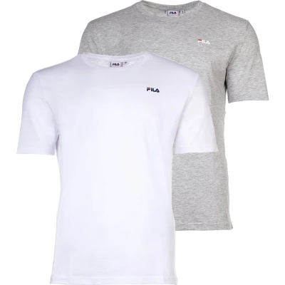 Afbeelding van Fila BROD TEE 2 PACK Tshirt basic, Heren, Maat: XL, Bright white/light grey melange
