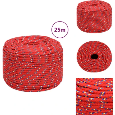 Afbeelding van vidaXL Boottouw 10 mm 25 m polypropyleen rood
