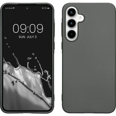 Afbeelding van kwmobile telefoonhoesje geschikt voor Samsung Galaxy A35 Hoesje smartphone Back cover in metallic grijs