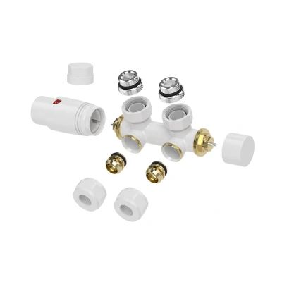 Afbeelding van Riko Set thermostatisch onderblok haaks links/rechts glans wit