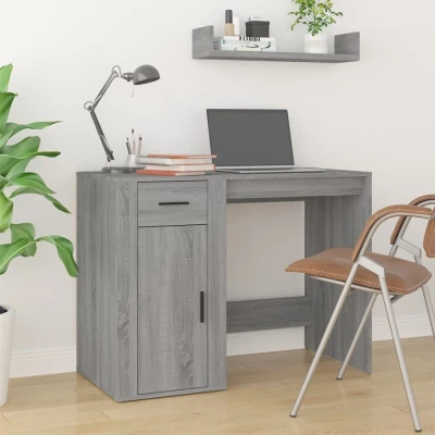 Afbeelding van Bureau 100x49x75 cm bewerkt hout grijs sonoma eikenkleurig