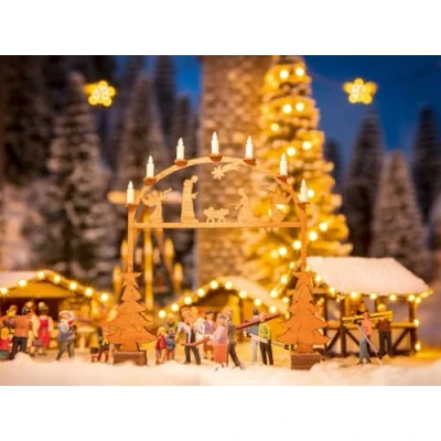 Afbeelding van NOCH 0014391 H0 Laser Cut minis toegangsboog voor kerstmarkt Lasercut bouwpakket