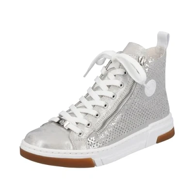 Afbeelding van Rieker N3945 damessneakers, grijs.