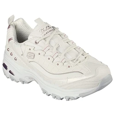 Afbeelding van Skechers 149267 Wlv damessneakers, Witte Duraleather Lavendelrand
