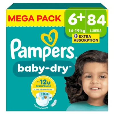 Afbeelding van Pampers Baby Dry Maat 6+ Mega Pack 84 luiers 14/19KG