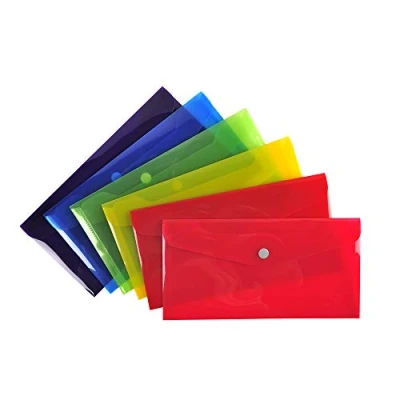 Afbeelding van Exacompta 34420E Karton met 30 drukknopsluitingen klep Gemaakt van glad PP Afmetingen: 23x12cm Formaat: 10x21 cm (DL) 6 verschillende kleuren