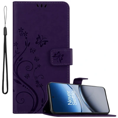 Afbeelding van Cadorabo Hoesje geschikt voor OnePlus Nord 4 in BLOEMEN DONKER PAARS Beschermhoes bloemmotief met magnetische sluiting, standfunctie en kaartsleuven Book Case Cover Etui
